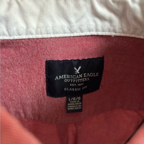 American Eagle Red White & Blue Button Up Size Large. Long Sleeve Classic Fit - Picture 4 of 4